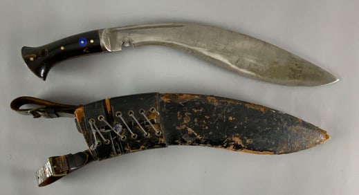 Vintage Kukri With Leather Wrapped Scabbard