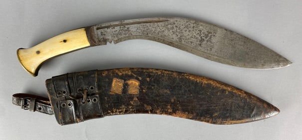 Vintage Kukri With Leather Wrapped Scabbard