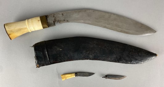 Vintage Kukri With Leather Wrapped Scabbard