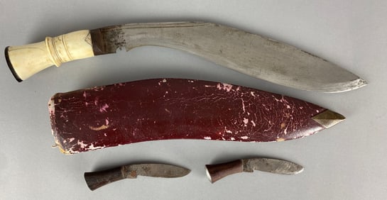 Vintage Kukri With Leather Wrapped Scabbard