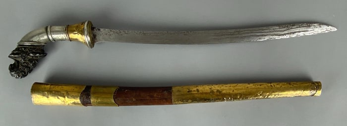 Antique Lombok Parang Short Sword with Scabbard