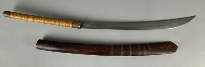 Mexican Burmese Da Style Sword with Scabbard