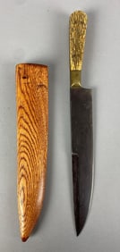 Vintage Kitchen Knife with Wood Scabbard