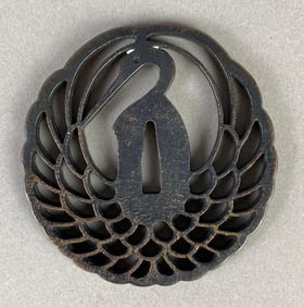 Japanese Tsuba with Swan Pattern