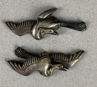 Pair of Japanese Sword Menuki with Crane Design