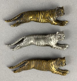 Group of 3 Jonette Jewelry Costume Jewelry Tiger Brooches