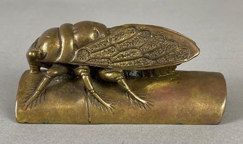 Chinese Brass Cicada Figure