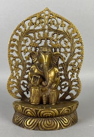 Cast Metal Hindu God Ganesha Statue