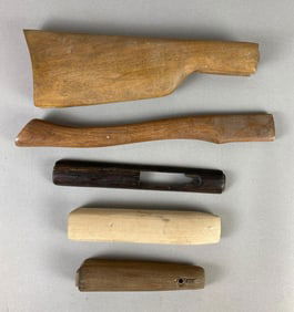 Group of 5 Wood Firearm Parts