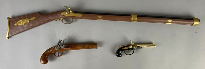 Group of Plastic Toy Firearms and More