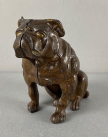 Antique Hubley Seated Bulldog Cast Iron Bank