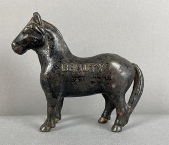 Antique Cast Iron Black Beauty Horse Bank