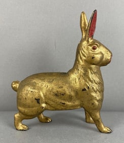 Antique Cast Iron Rabbit Bank