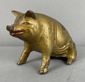 Antique Cast Iron Pig Bank