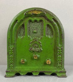 Antique Kenton Toys Cast Iron Crosley Radio Bank
