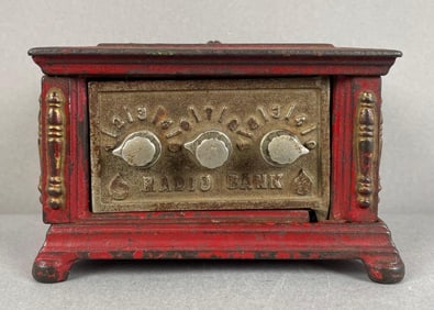 Antique Kenton Toys Cast Iron Radio Bank
