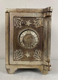 Antique Nickel Plated Cast Iron Safe Bank