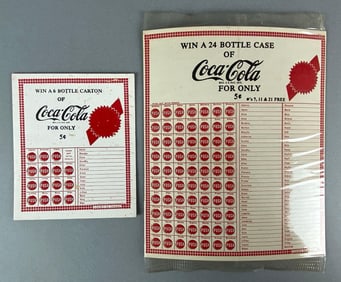 Group of 2 Vintage Lion MFG Coca-Cola Punchboard Gambling Games