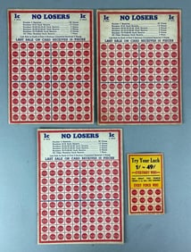Group of 4 Vintage Punchboard Gambling Games