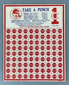 Vintage Take A Punch At Hitler War Bonds Punchboard Gambling Game