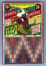 Boots and Saddle Jackpot Punchboard Gambling Game