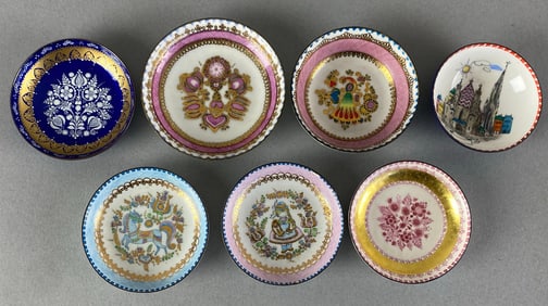 Group of 7 Austrian Enamel Plates