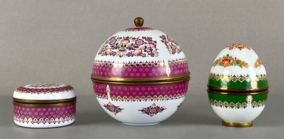 Group of 3 Steinbock Enamel Dresser Boxes