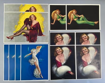 Group of 12 NOS Vintage  Pin-Up Lithograph Prints