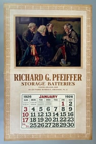 NOS January 1926 Double Sided Advertising Art Calendar Sample