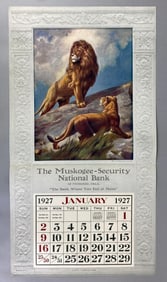 NOS January 1927 Double Sided Art Calendar Sample