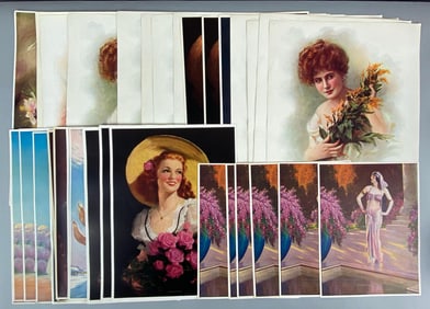 Group of NOS Vintage Assorted Women Lithograph Prints
