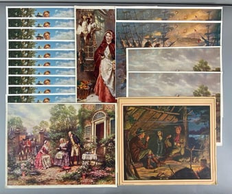 Group of 17 NOS Vintage Assorted Lithograph Prints