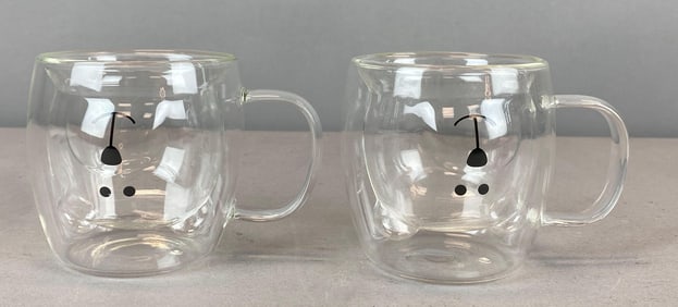 Group of 2 Cute Bear Upside Down Double Wall Mugs
