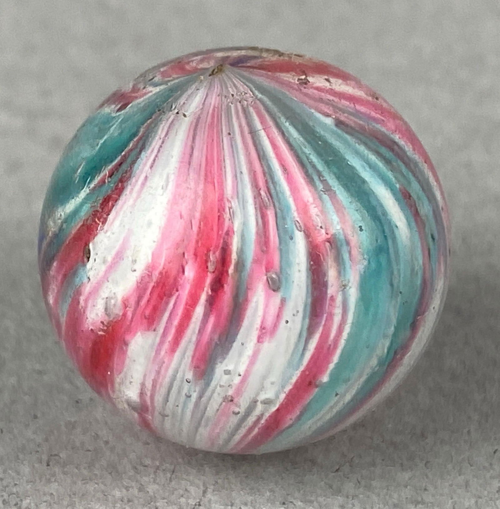 Antique German Glass Onion Marble: Measures 21 mm across