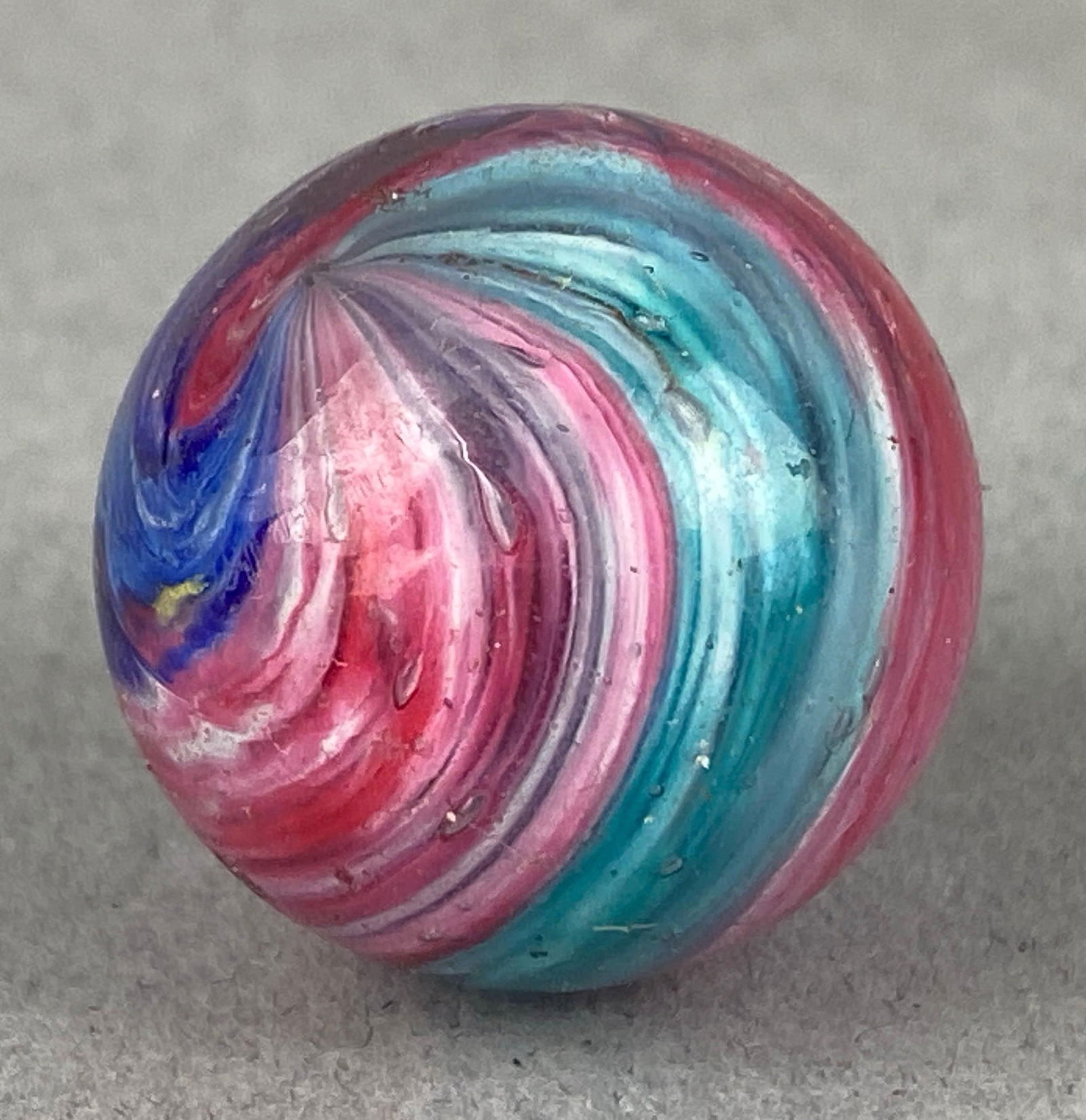 Antique German Glass Onion Marble: Measures 22 mm across