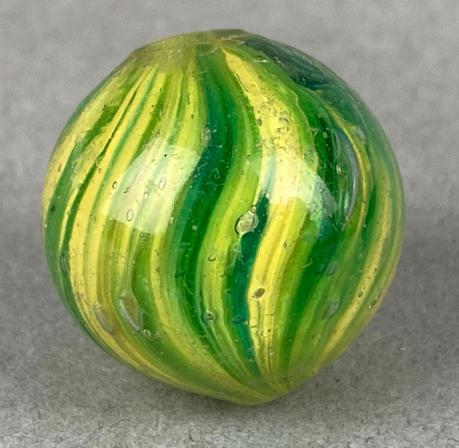 Antique German Glass Onion Marble: Measures 21 mm across