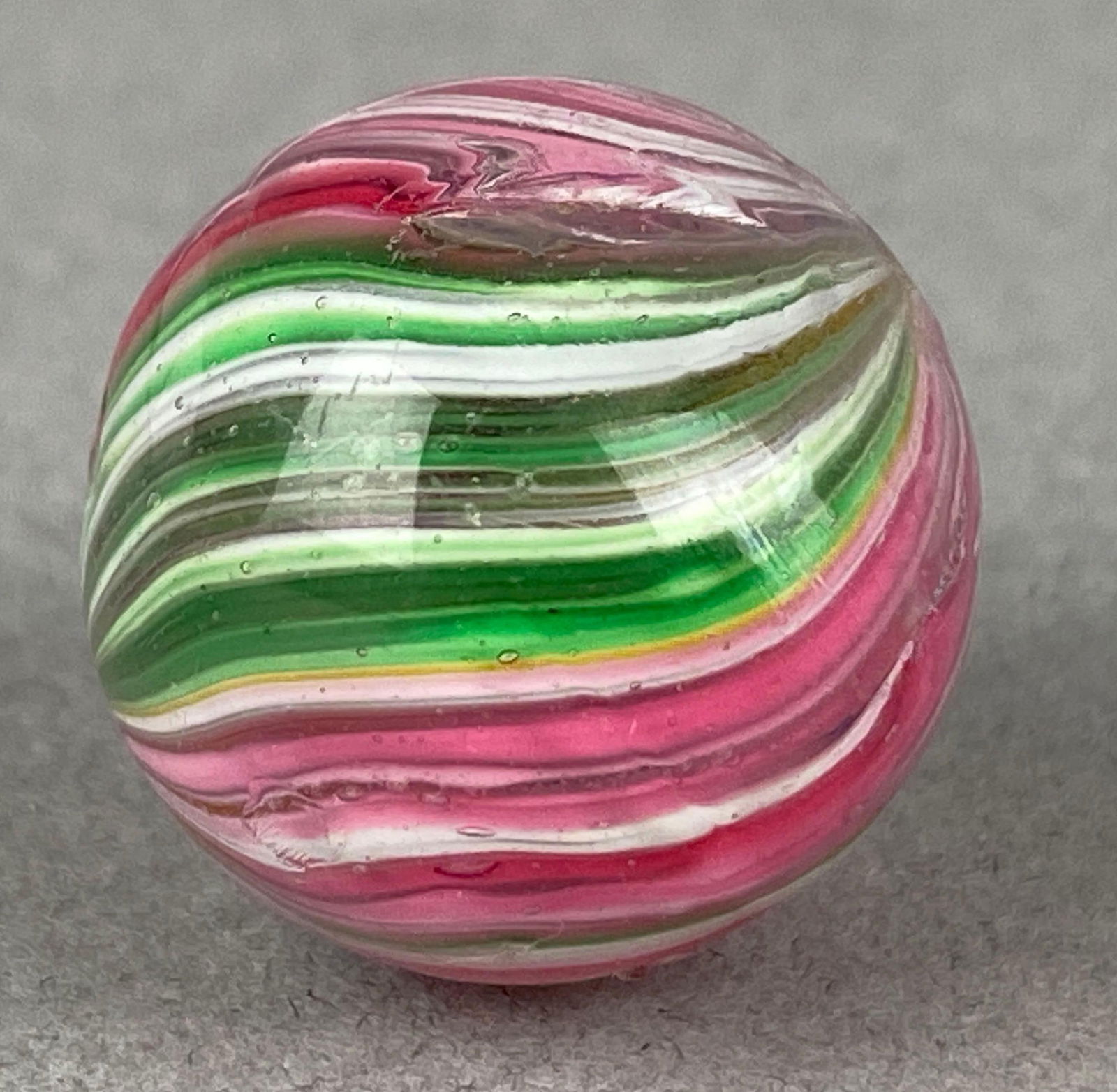 Antique German Glass Onion Marble: Measures 19 mm across