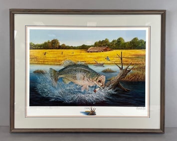 Signed Lloyd Hovland Gotcha Largemouth Bass Artist Proof