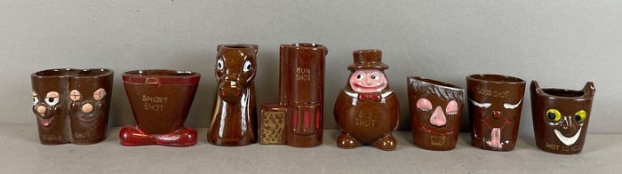 Set of Vintage Japanese Pottery Shot Glasses