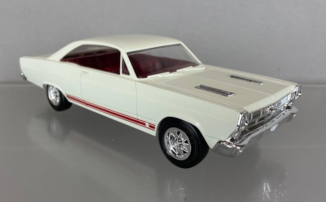 1966 Ford Fairlane Coaster Model Car: White, red interior