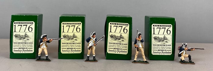 Group of 4 2003 King and Country 1776 Painted Metal Soldier Figurines