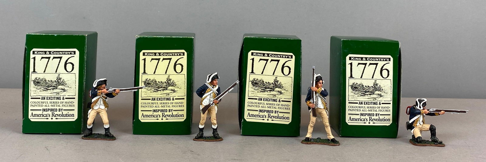 Group of 4 2003 King and Country 1776 Painted Metal Soldier Figurines (1 of 4)