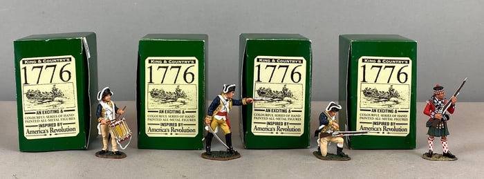 Group of 4 2003 King and Country 1776 Painted Metal Soldier Figurines