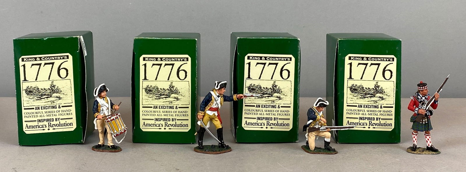 Group of 4 2003 King and Country 1776 Painted Metal Soldier Figurines (1 of 3)