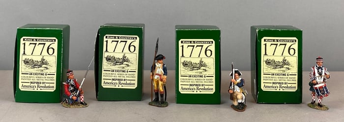 Group of 4 2003 King and Country 1776 Painted Metal Soldier Figurines