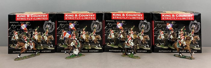 Group of 4 2005 Limited Edition King and Country Napoleonics Cavalry Painted Metal Figurines