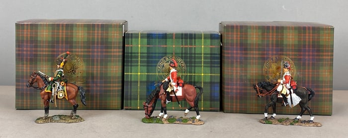 Group of 3 King and Country Cavalry Painted Metal Figurines