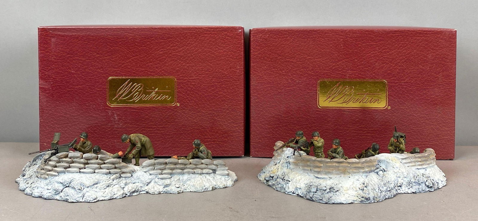 Group of 2 Britain WW2 Dietz Hold to the Last Round with Add-On Painted Dioramas: 2004, like new in original boxes, largest measures 3 x 10 x 6 inches