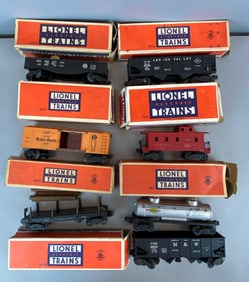 Group of 7 Lionel O Scale Train Cars