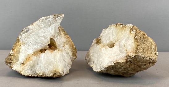 Split Natural Quartz Geode